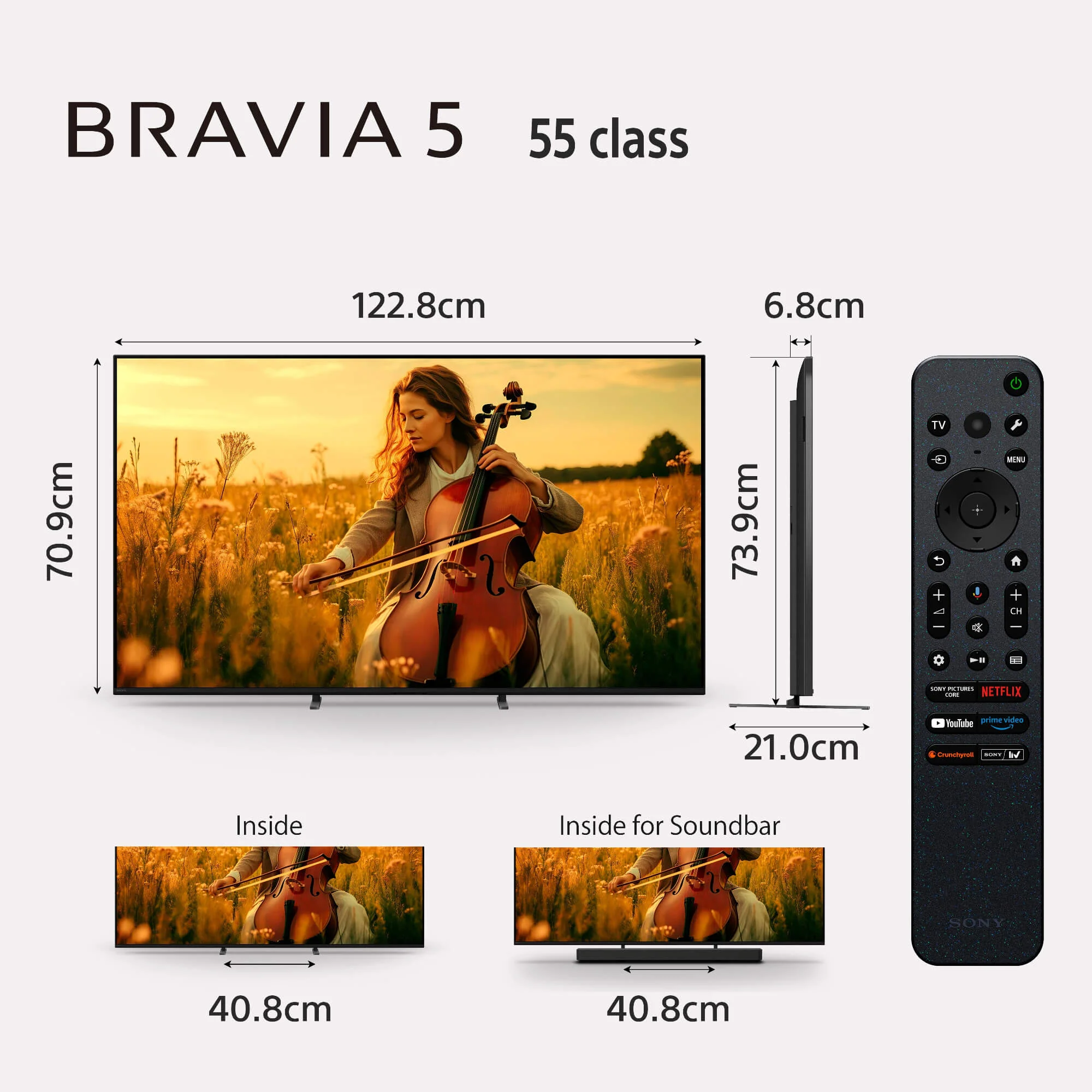 Sony | BRAVIA 5 | 55 inch | XR Processor | Mini LED | 4K Ultra HD | High Dynamic Range (HDR) | Smart TV (Google TV) - Image 2